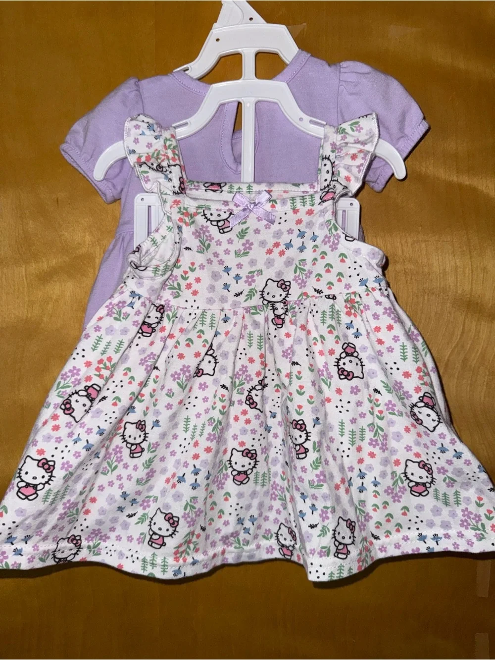 Hello Kitty Lilac Layered Skirt Dress with Bow Accent